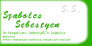 szabolcs sebestyen business card